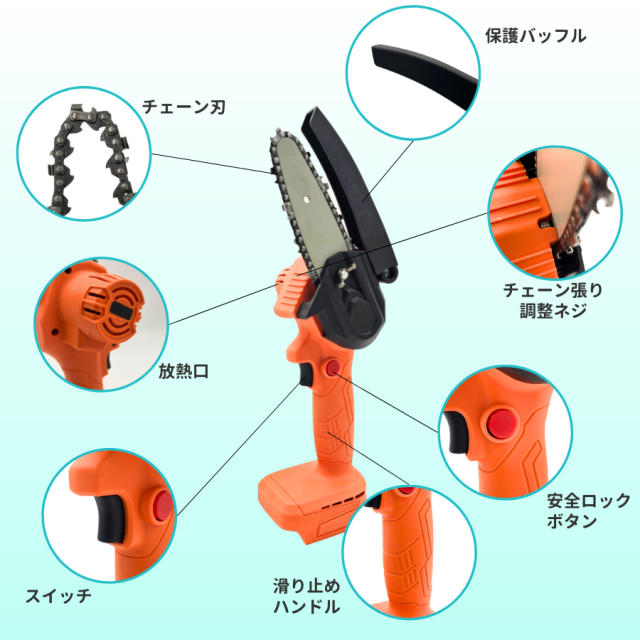 マキタ makita 充電式 互換 チェーンソー ミニチェーンソー 小型
